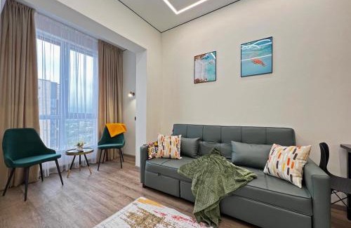 Almaty Apartamento | Впечатляющие 2 комнатные апартаменты, с прекрасным видом