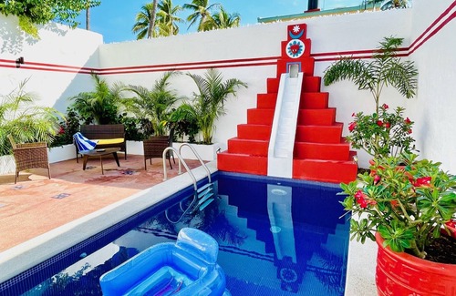 Barra de Navidad Casa | 2 bed, 2 bath house w/ private pool, pyramid waterfall, short walk to beach.
