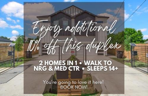 OST - South Union Casa | 2 Homes in 1 Duplex Walk to NRG and Med Ctr Sleeps 14-20