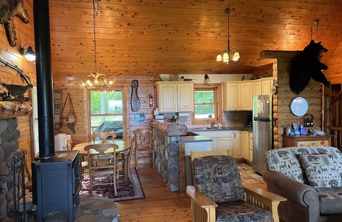 Cheboygan Casa | Cabaña / cabaña de lujo frente al lago, valor excepcional con playa aislada, ¡GRANDES vistas!