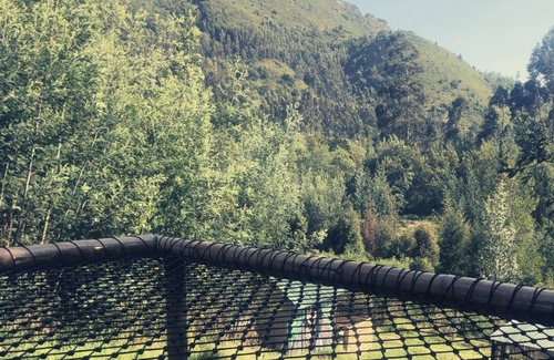 Sutatausa Cabina | Cabaña A-Frame en el bosque con vista a la montaña