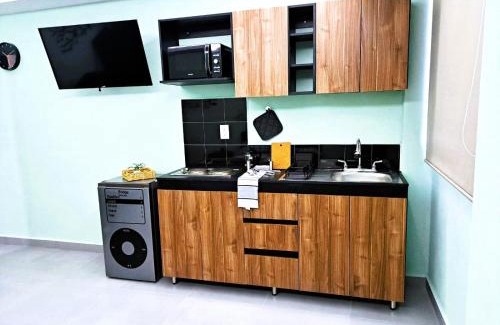 Cuautitlán Izcalli Apartamento | A13 Premium Suite BLACK Cocina Terraza Companies Work Teams 1-2 PAX