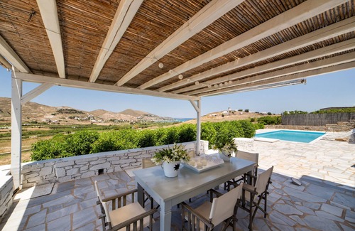 Naousa Villa | AB HOUSE VILLA, piscina privada, vista a Kolibithres, Naousa, Paros (AMA: 00000474569)