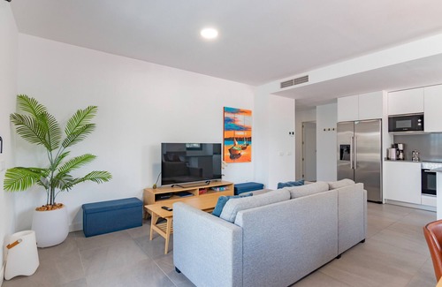 Torre del Mar Apartamento | Apartamento 'Beachfront 034' con vistas al mar, Wi-Fi y aire acondicionado