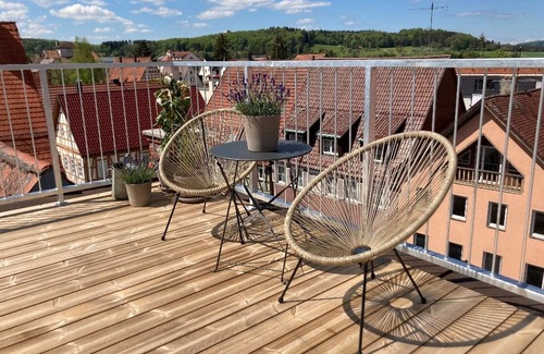 Muensingen Apartamento | Apartamento 'Luise' con terraza compartida y Wi-Fi
