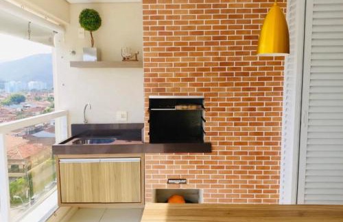 Martim de Sa Apartamento | Apt Pé na Areia Martim de Sá Churrasq Varanda