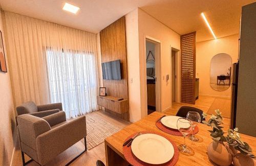 Santa Terezinha Apartamento | Apto com 1 quarto e sacada com churrasqueira