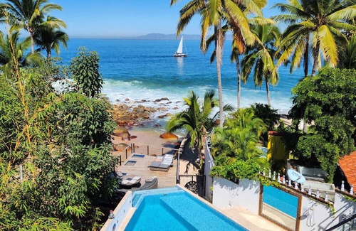Colonia 5 de Diciembre Villa | CASA MORADA - PUERTO VALLARTA,MX Beachfront-11 BEDROOMS/16,000 SFT/ 20 + GUEST