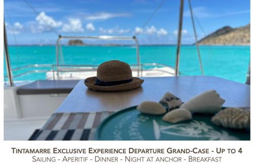 Grand Case Alquiler De Eote | CATAMARAN ZEPHYR NUIT AU MOUILLAGE Diner, nuit et petit-déjeuner inclus