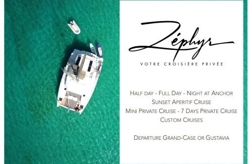 Grand Case Alquiler De Eote | CATAMARAN ZEPHYR NUIT AU MOUILLAGE Diner, nuit et petit-déjeuner inclus