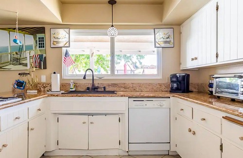 Victorville Casa | Dog-friendly waterfront home with private beach, firepit, dock, fireplace, grill