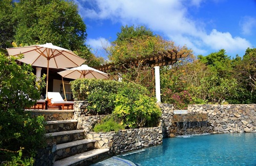 Hope Estate Villa | Mustique Calidad Villa En Hope Bay privada. Infinity Sal piscina. Furnish elegante