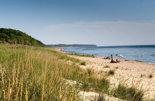 Fennville Alquiler De RV | Enjoy the simplicity and elegance of a cozy bedroom in the woods.