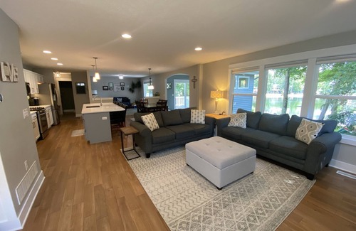 Crockery Township Casa | Entire house with beach on large swimming pond with hot tub