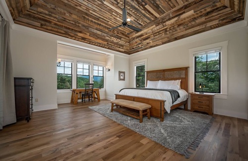 Mill Spring Casa | Escape at Bright's Creek Reserve: Large 5 BR Home w/ Mountain Views and Private Pool!