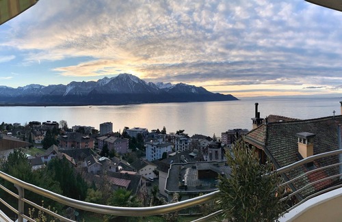 Territet Apartamento | Buena posición y vista panorámica del lago Leman