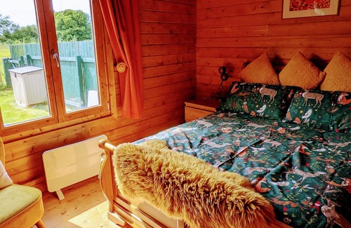 Llanfairpwllgwyngyll Cabina | Gorgeous green log cabin at one with nature on Isle of Anglesey