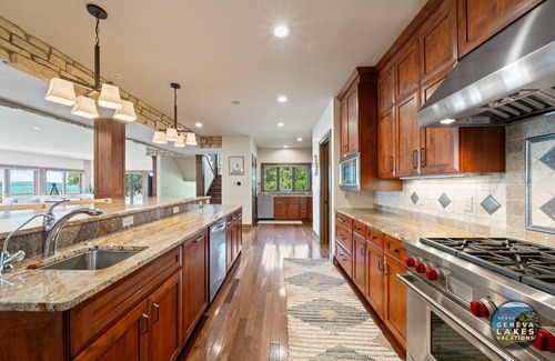 Lake Geneva Casa | Grand Luxe | Geneva Lakefront Escape | Private Pier | Tennis & Pickleball Court | Views