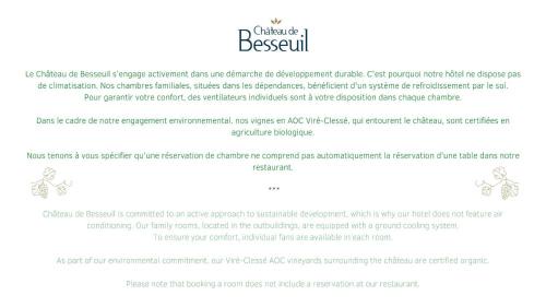 Clesse Hotel | Hôtel-Restaurant le Château de Besseuil, Mâcon Nord - Teritoria