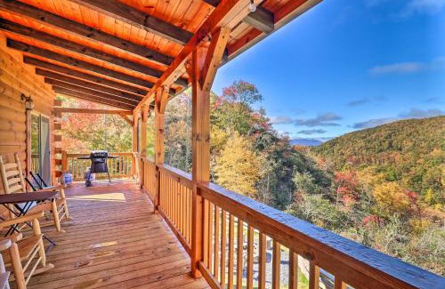 Bryson City Casa | Hilltop Cabin on 5 Acres with Hot Tub and Waterfall!