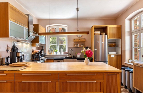 Werben Casa | Casa de vacaciones 'Der Flusshof, Ferienhaus' con terraza compartida, jardín compartido y Wi-Fi