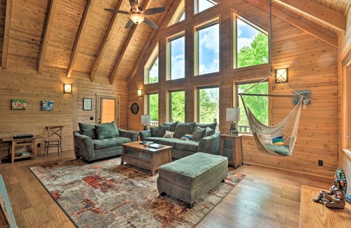 Indian Lake Casa | Log Cabin Getaway on Double Lot at Indian Lake!