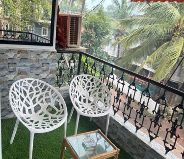 Saunta Vaddo Apartamento | Luxury 1bhk with Bathtub Pool near Calangute Baga Beach