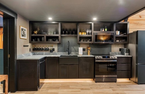 Sebago Casa | Modern A-frame house with hot tub and fire pit. Very private!