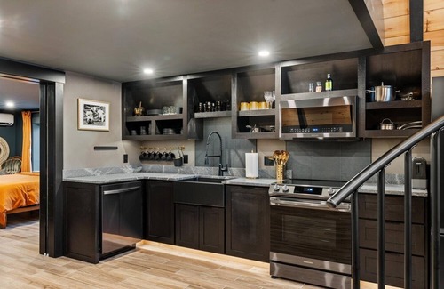 Sebago Casa | Modern A-frame house with hot tub and fire pit. Very private!