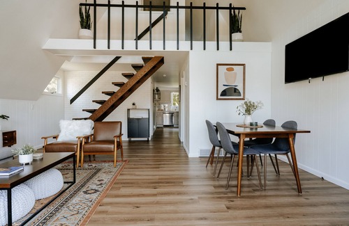 Essexville Casa | Modern A-Frame with Hot Tub