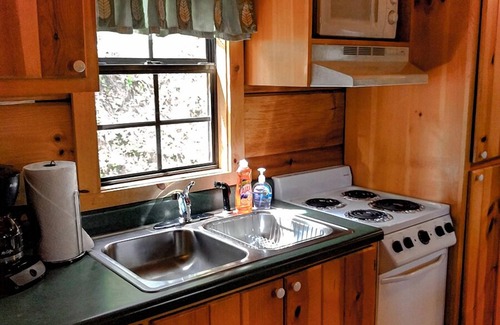 Franklin Cabina | Alquiler de cabañas Big Bear 2 BD / 1 cabaña BA Moose - Cerca de la ciudad, tranquilo, con vistas al bosque