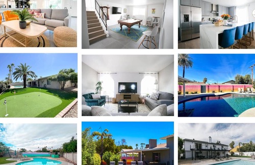 Park Scottsdale One Casa | Escapada del golfista: ¡cerca del casco antiguo! Bañera de hidromasaje y piscina climatizada. Mediados de siglo moderno