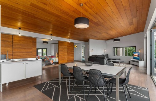 Langs Beach Casa | Oceanview Sanctuary - Modern, sunny holiday home with extensive decks and stunning views over Bream Bay