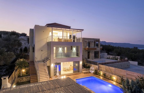 Kolymvari Villa | Olive Chrysi Luxury Villa with 4 bedrooms, private pool, and indoor plunge pool