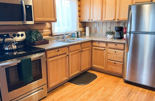 South Fork Cabina | On the river! Private patio. 2 large yards. Dog friendly. Book now for summer!