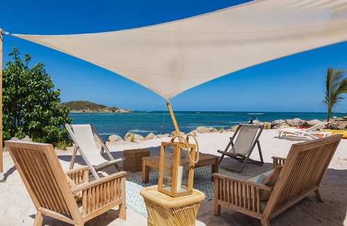Cul de Sac Villa | Villa en ubicación extraordinaria en su playa privada, kayaks, sentirse "En un barco"