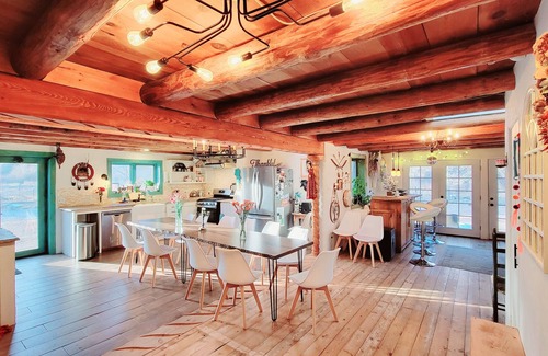 Embudo Casa | Private Beach on Rio Grande Adobe Historical Artist Family Home near Ski Valley