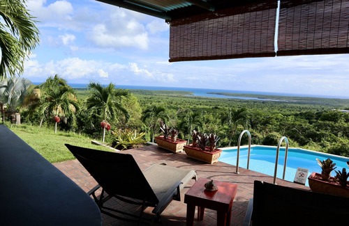 Puerto Ferro Cabaña | Bar de piscina privada en el paraíso con vista panorámica del Caribe. a / c, WiFi, perfecto!