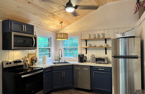 North Sebago Cabaña | Professionally styled waterfront cottage on Sebago. Cozy and Serene.
