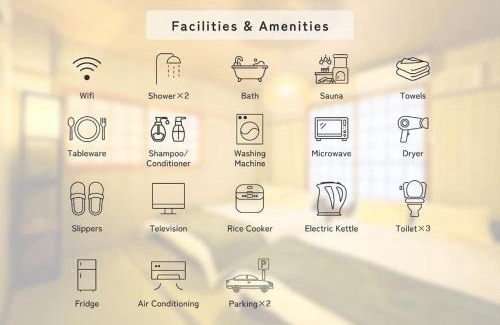 Shin-Osaka Villa | R 新大阪 FUJI サウナ付きの５LDK 3つのお風呂でグループで楽しめます。