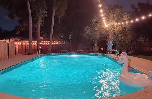 Forest City Casa | Resort-style home with a Heated Pool and a Huge Gated Yard