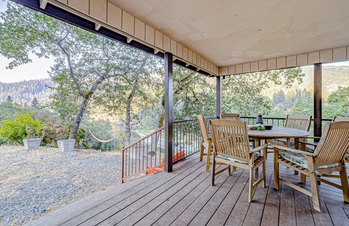 Salyer Casa | Riverfront home on 5 acres with huge porch, woodstove, & pool table - dogs OK