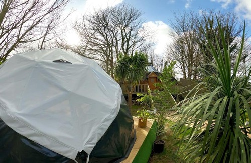 Camborne Casa | Romantic Treehouse with Hot Tub & BBQ Lodge