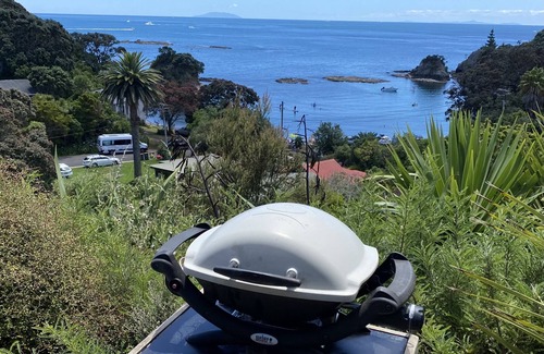 Waiheke Island Cabina | Rustic cabin, sea views, deck, bbq, kayak/SUP, wifi, 2 mins walk to beach, pets