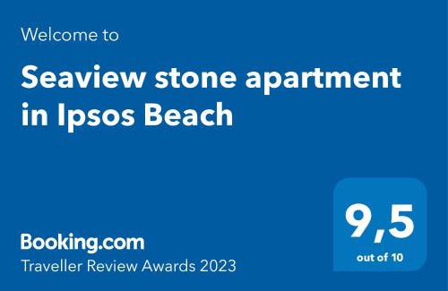 Ipsos Apartamento | Seaview stone apartment in Ipsos Beach