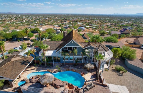 Apache Junction Casa | Small Events, 4 Homes, Resort Living, Pet Friendly, Htd Pool, Views, Tonto Nat Forest Trails
