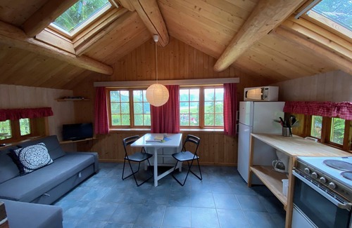 Hoyanger Cabina | Stone cabin, sleeps 2-4, with traditional grass roof. Self catering.