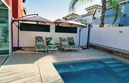 Torre-Pacheco Villa | Stunning 2-bedroom Villa in Mar Menor Golf Resort with heated, salt water pool.