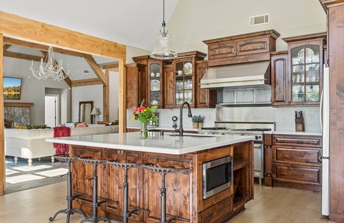 Lake Arrowhead Casa | Stunning French Chateau: 2 Master Bdrms, Views, Chef’s Kitchen, Game Rm, Firepit