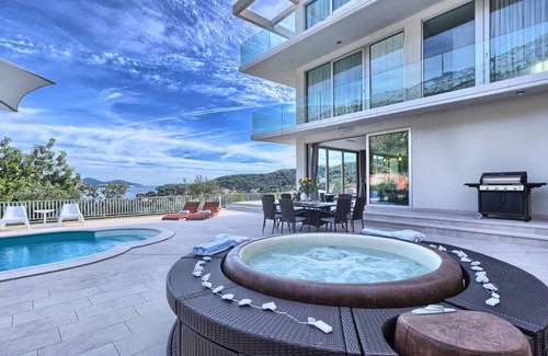 Zaton Villa | Villa La Mer - villa moderna cerca de Dubrovnik para doce huéspedes con piscina